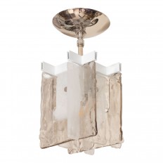 Small scale frosted and clear glass pane fixture 